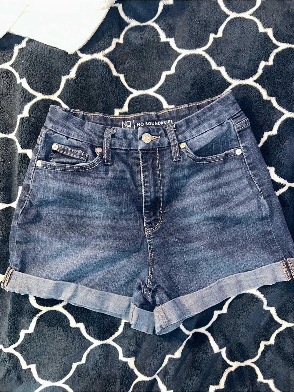 No Boundaries Indigo Roll-Cuff Denim Shorts